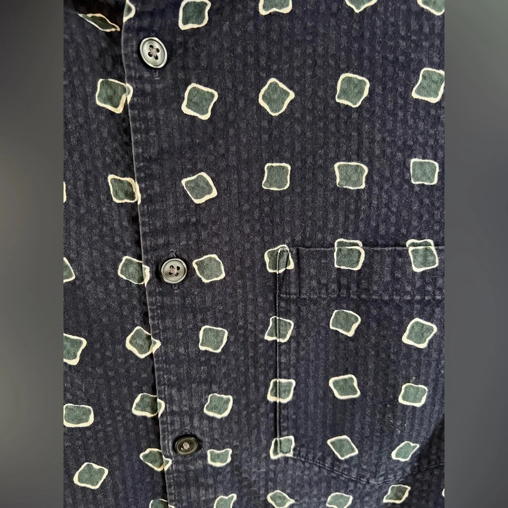 Club Monaco Blue Geometric Print Shirt - Picture 6 of 9